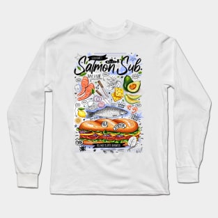 Big yummy seafood sandwich, salmon, avocado, lemon, cheese Long Sleeve T-Shirt